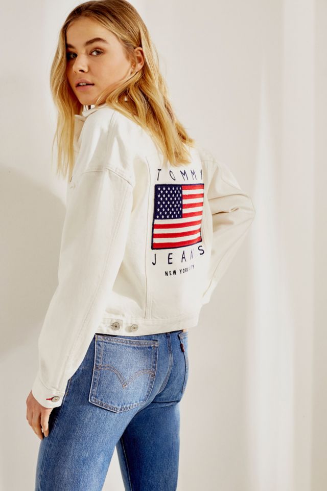 Tommy jeans best sale flag denim jacket