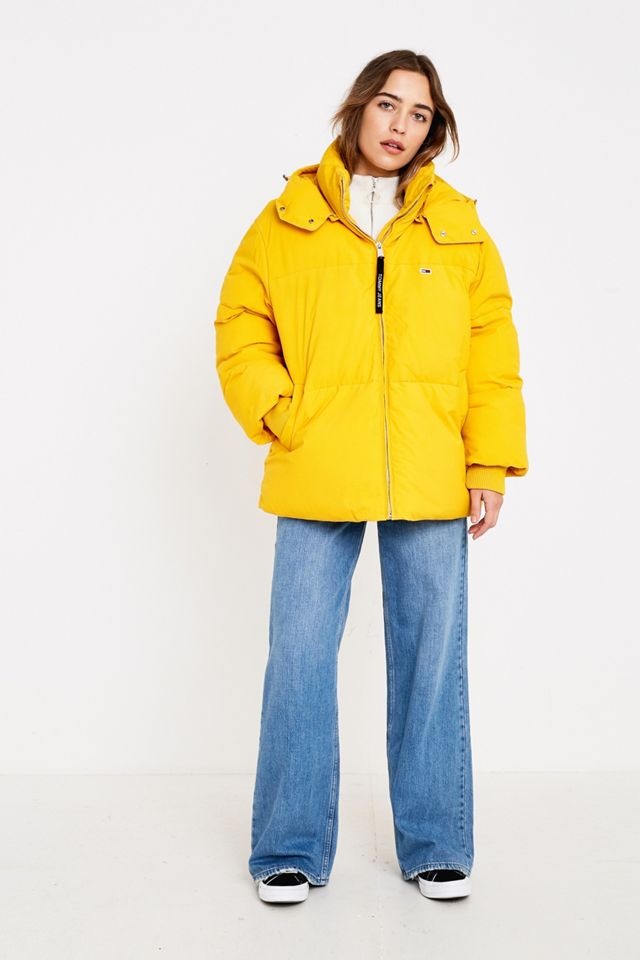 Tommy Jeans Yellow Oversized Hooded Puffer Jacket #2