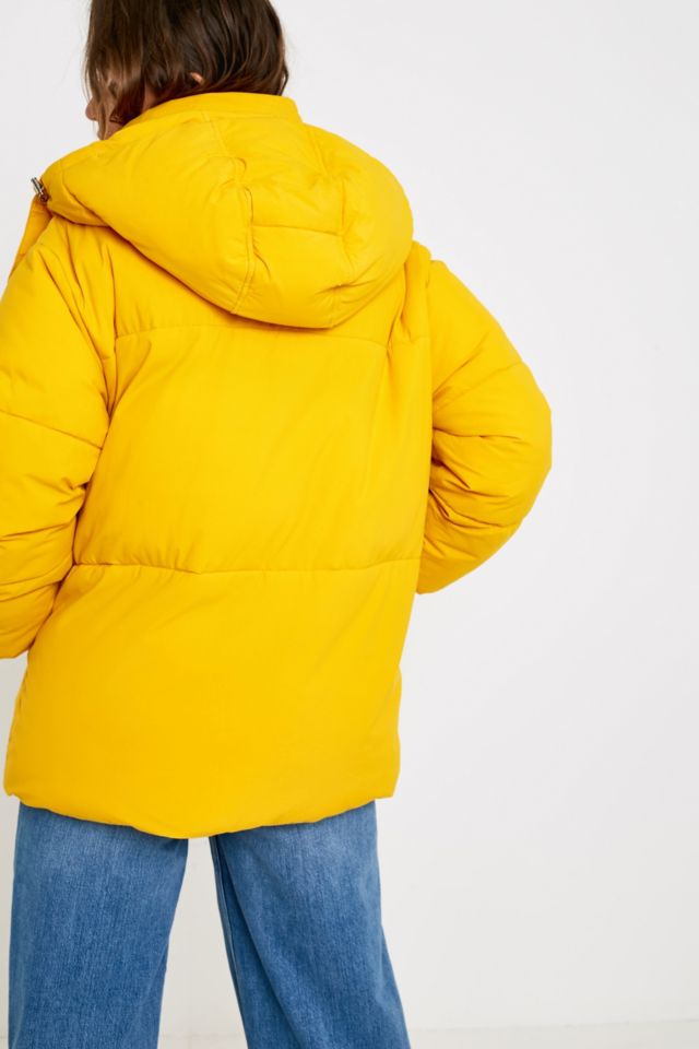 Tommy jeans yellow oversized hooded sales puffer jacket