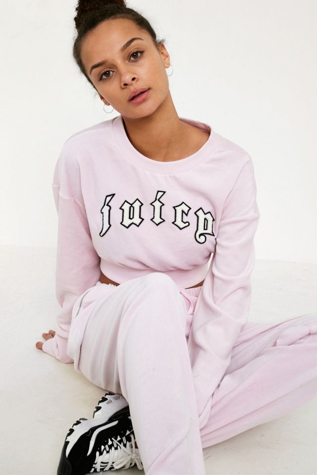 Juicy Couture X VFILES Pink Velour Crew Neck Sweatshirt