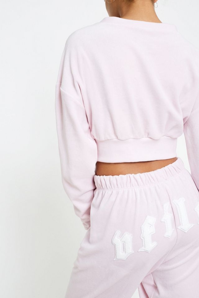 Juicy Couture X VFILES Pink Velour Crew Neck Sweatshirt #4