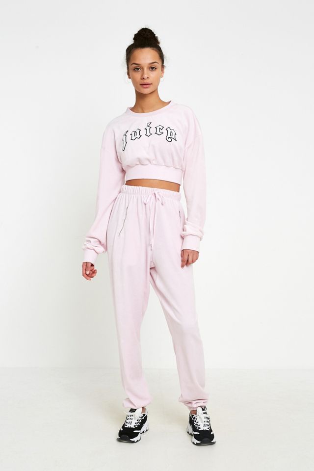 Juicy Couture X VFILES Pink Velour Crew Neck Sweatshirt #2