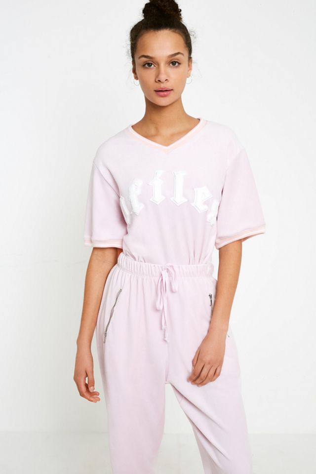 Juicy Couture X VFILES Camiseta De Terciopelo Rosa #4