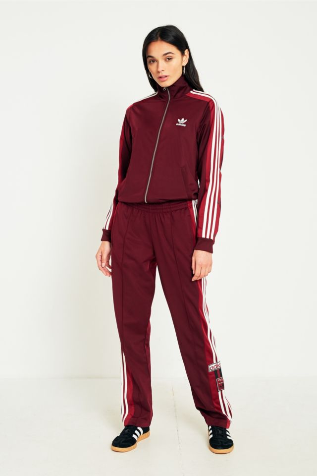 Adidas maroon tracksuit store womens