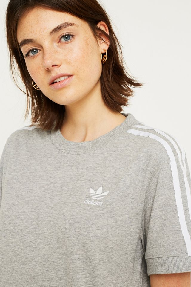 adidas Originals Grey 3-Stripe T-Shirt #3