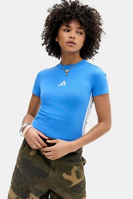 T-shirt bébé bleu à 3 bandes adidas