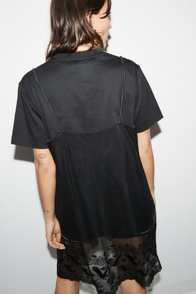 adidas X Dry Clean Only Black Lace T-Shirt Dress | Urban
