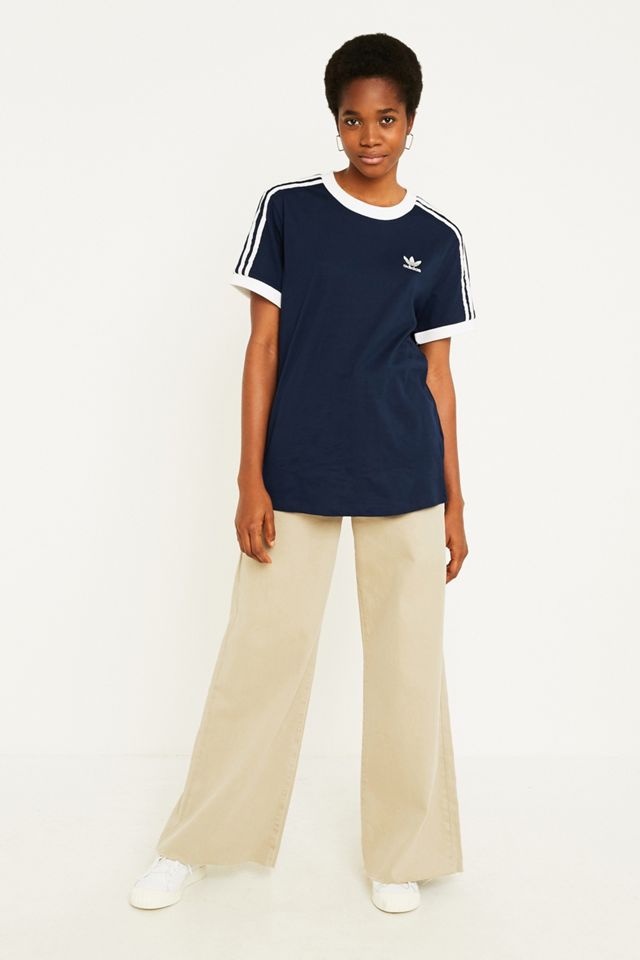 adidas Originals Navy 3-Stripe T-Shirt #2