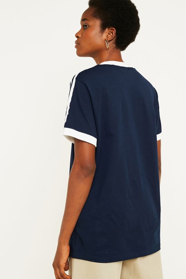 adidas Originals Navy 3-Stripe T-Shirt #4