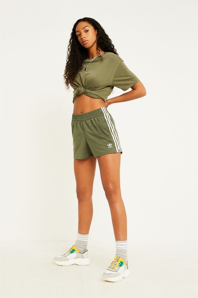 adidas Originals Khaki 3-Stripe Shorts #5