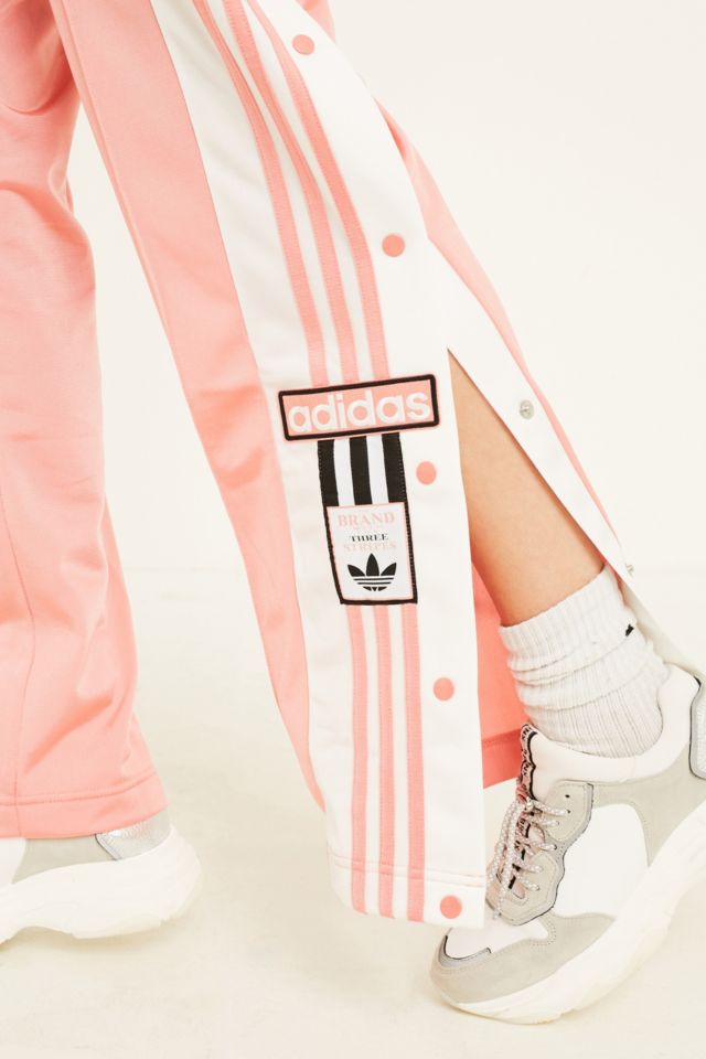 Adidas Original Three Stripe Track Pant With Vintage Logo In Pink