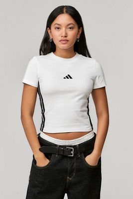 adidas White 3-Stripes Baby T-Shirt