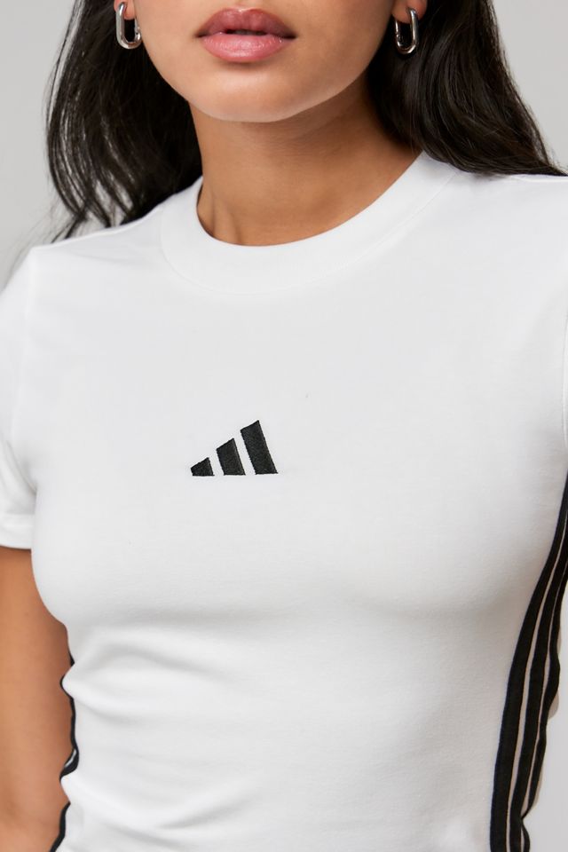 adidas White 3-Stripes Baby T-Shirt #1
