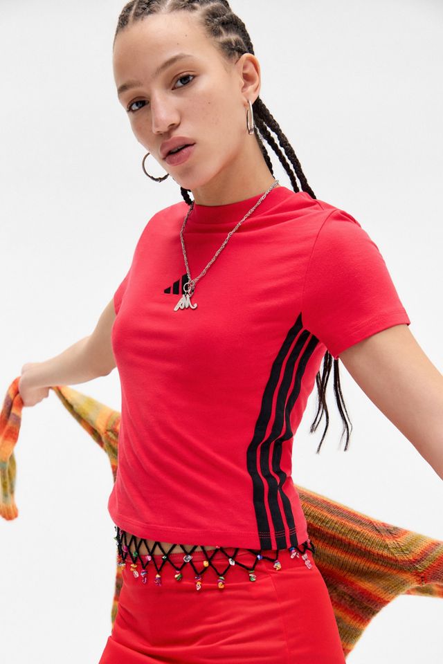 adidas Red 3-Stripes Baby T-Shirt #4