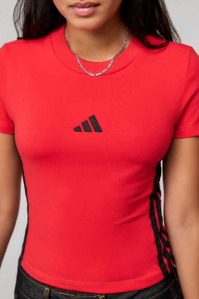 adidas Red 3-Stripes Baby T-Shirt #1