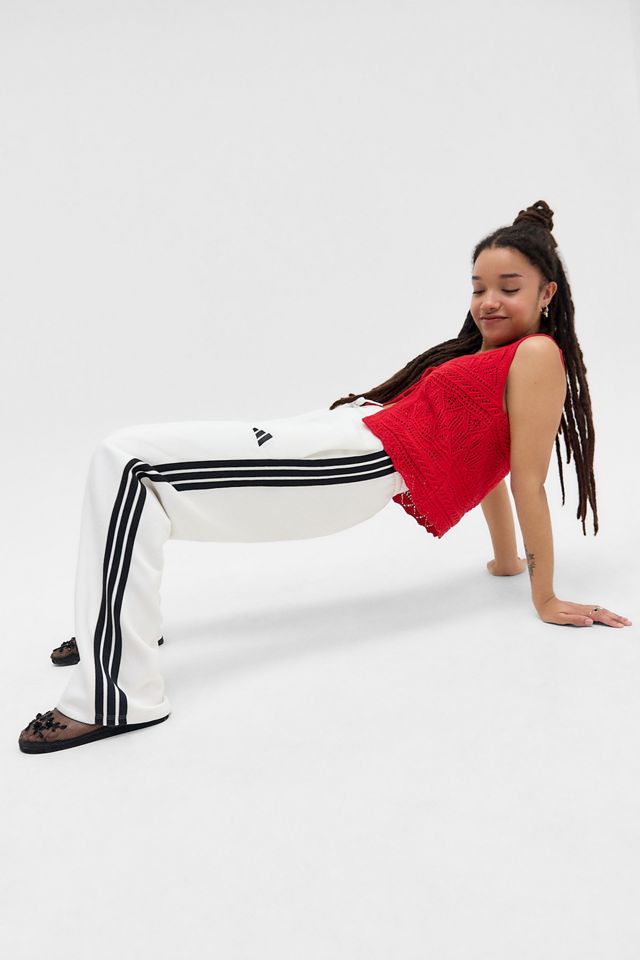 adidas White Wide Leg Joggers #1
