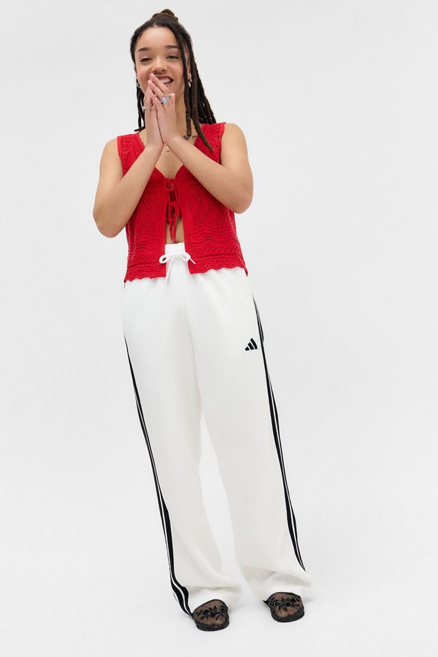 adidas White Wide Leg Joggers #2