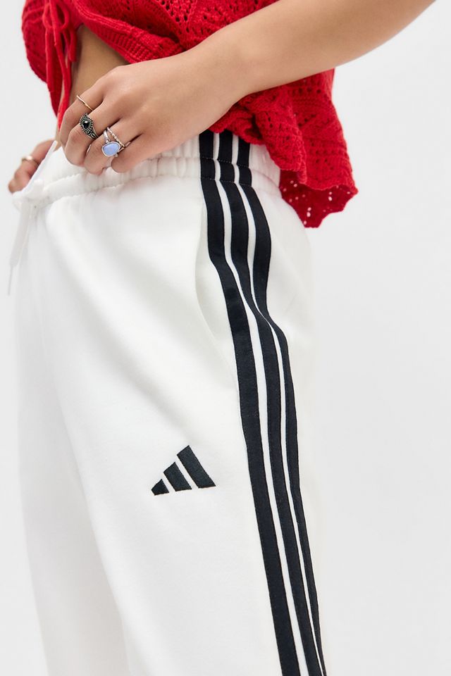adidas White Wide Leg Joggers #3