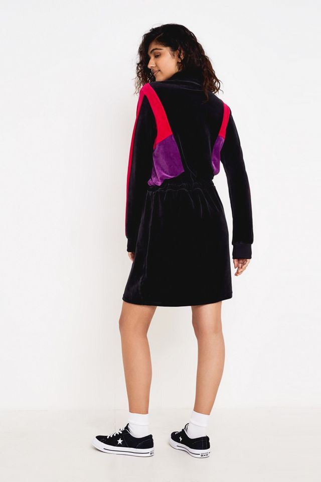 adidas Originals Velour Panelled Half-Zip Dress #3