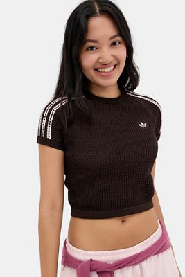 adidas Originals Crochet 3-Stripes Crop T-Shirt
