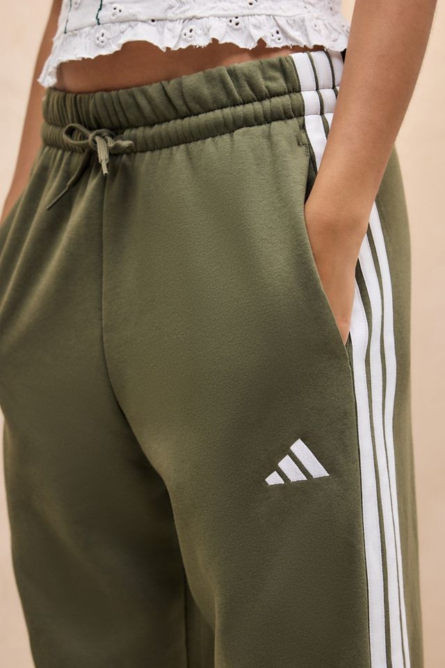 adidas Olive 3-Stripes Jersey Track Pants #2