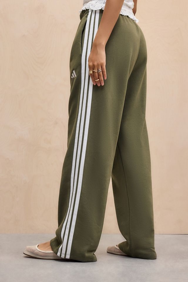adidas Olive 3-Stripes Jersey Track Pants #3