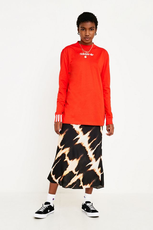 adidas Originals Cooeze Red Long-Sleeve T-Shirt | Urban Outfitters UK