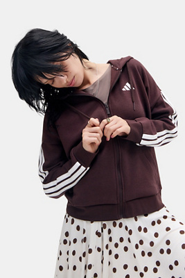 adidas Chocolate 3-Stripes Zip-Through Hoodie Product Page