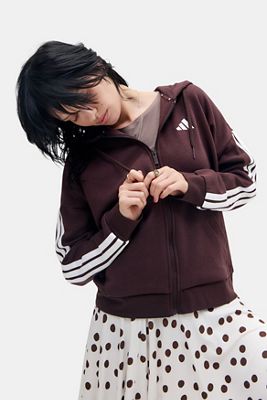 adidas Schokolade 3-Streifen Zip-Kapuzenpullover