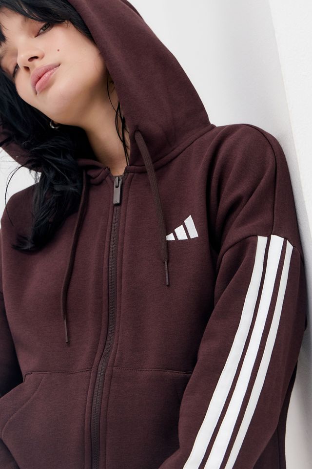 adidas Schokolade 3-Streifen Zip-Kapuzenpullover #1