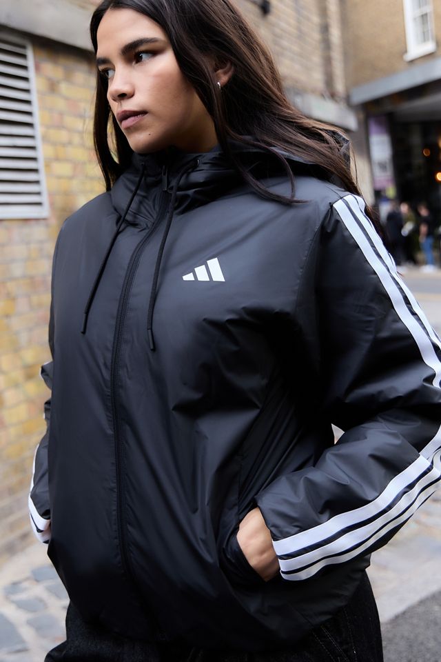 adidas Schwarz 3-Streifen Gepolsterte Jacke #4