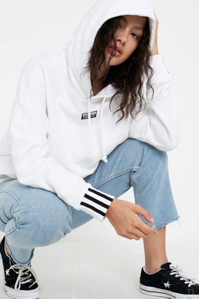 Adidas originals ryv sales hoodie in white