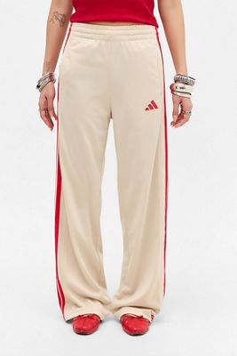 adidas Ecru & Rot Wide Leg Trainingshose