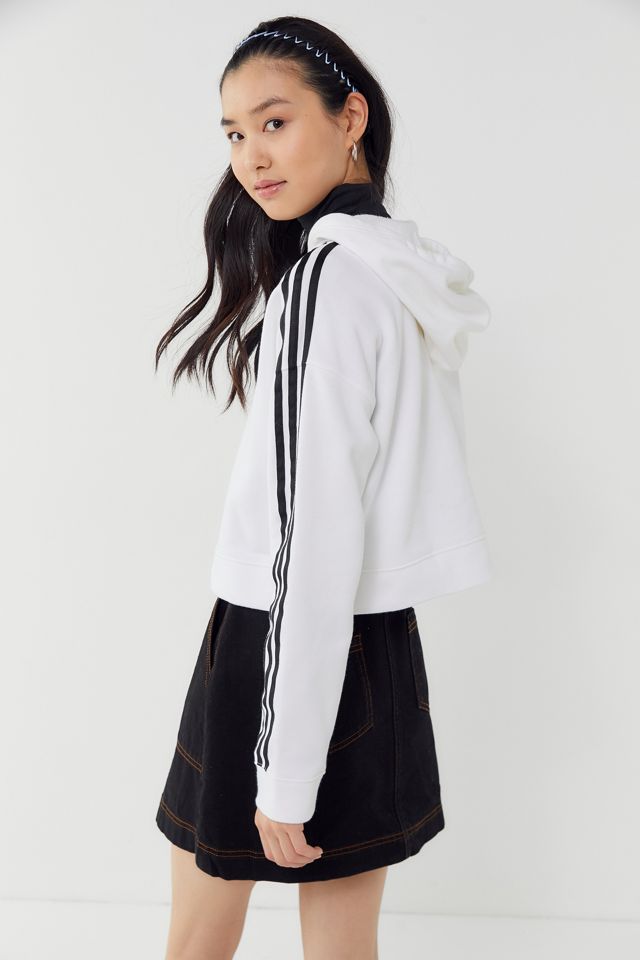 adidas Originals Adicolor 3-Stripes Cropped Hoodie Sweatshirt #2
