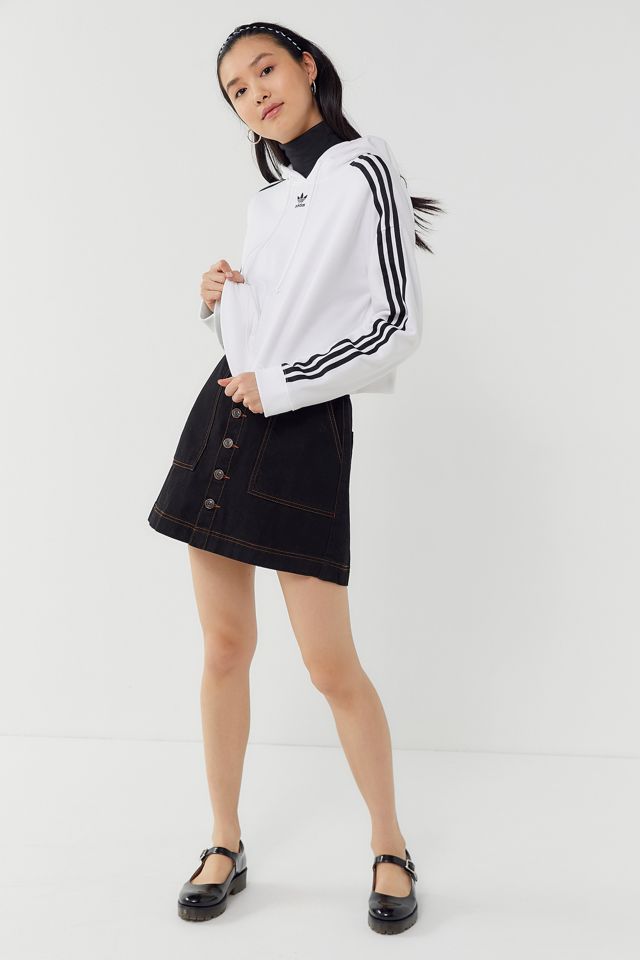 adidas Originals Adicolor 3-Stripes Cropped Hoodie Sweatshirt #3