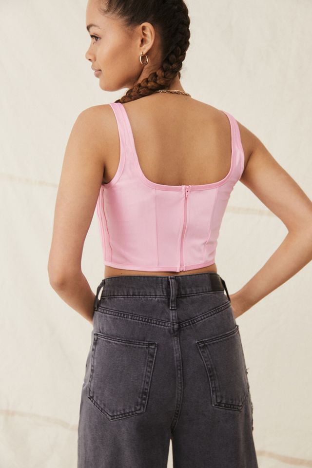 adidas Light Pink Satin Corset Top #1