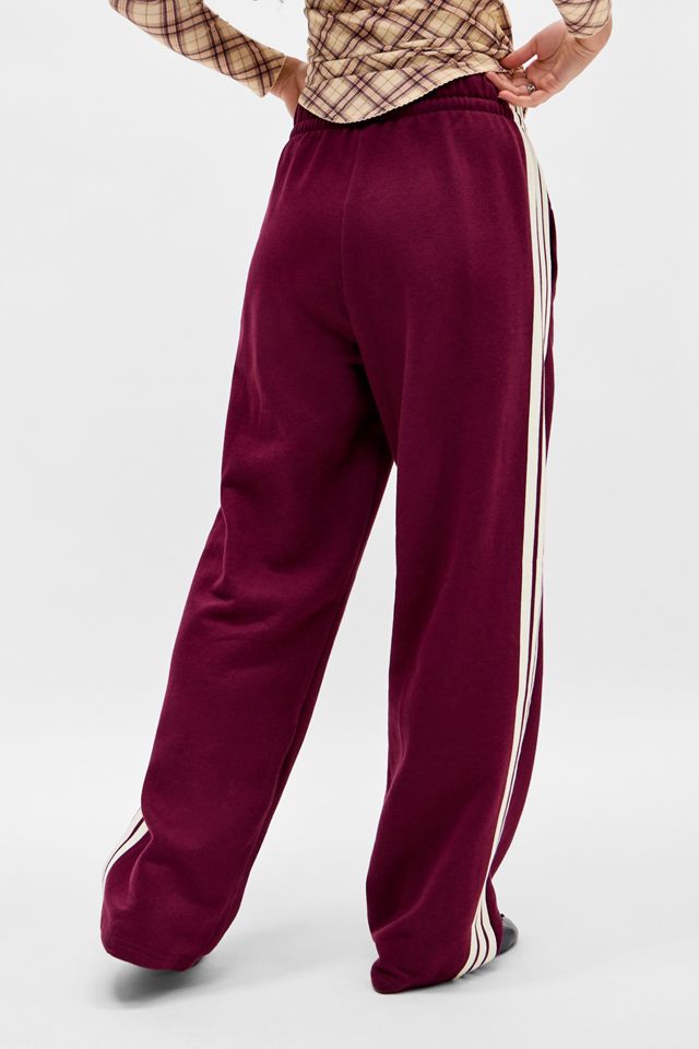 adidas Burgundy 3-Stripe Baggy Track Pants #3