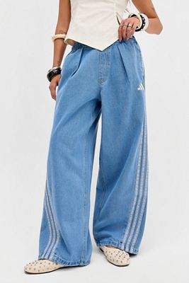 adidas 3 Stripe Light Wash Denim Pants