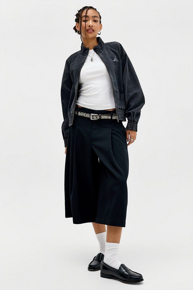 Chaqueta de Mezclilla Negra Lavada con 3 Rayas adidas Originals #1