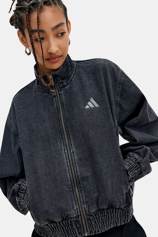 Chaqueta de Mezclilla Negra Lavada con 3 Rayas adidas Originals #2