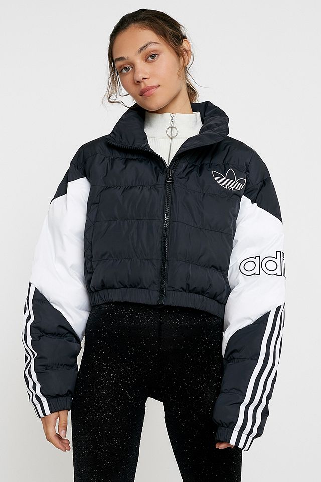 adidas Originals Colourblock Cropped Puffer Jacket | Urban Outfitters UK