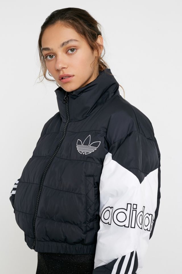 Adidas originals cropped puffer jacket black online