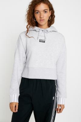 Adidas vocal outlet cropped hoodie white