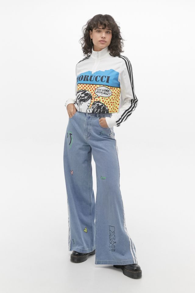 Adidas fiorucci denim track sales pants