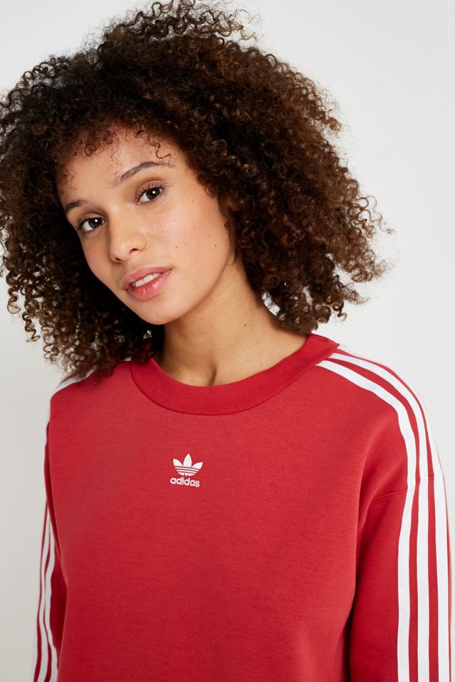 adidas Originals Red 3-Stripe Sweatshirt #1