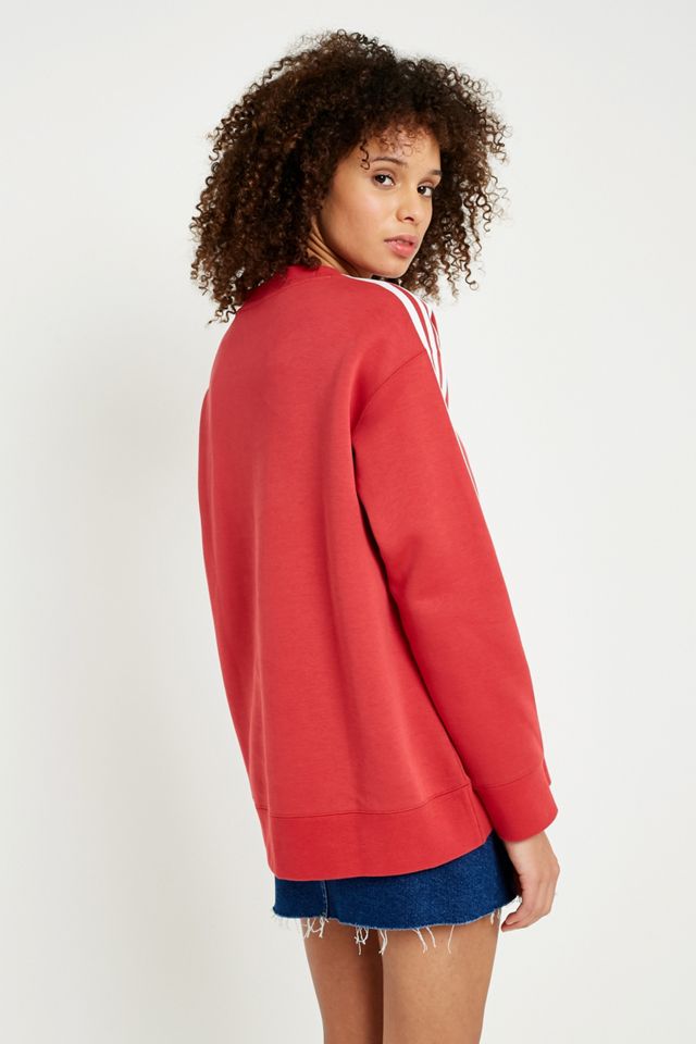 adidas Originals Red 3-Stripe Sweatshirt #3