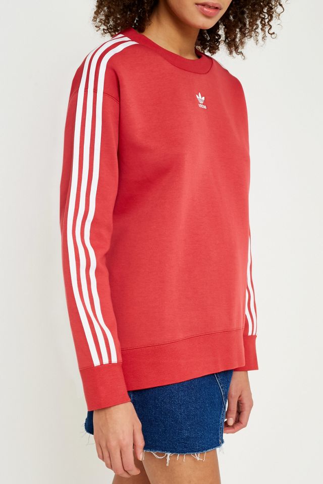 adidas Originals Red 3-Stripe Sweatshirt #5