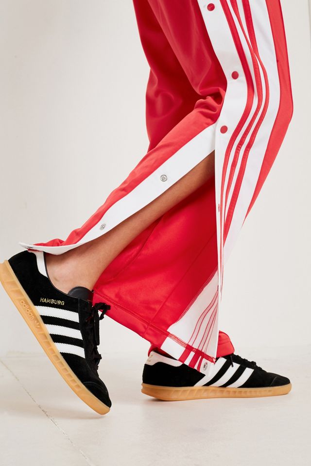 adidas Originals Adibreak Red 3-Stripe Popper Track Trousers #1