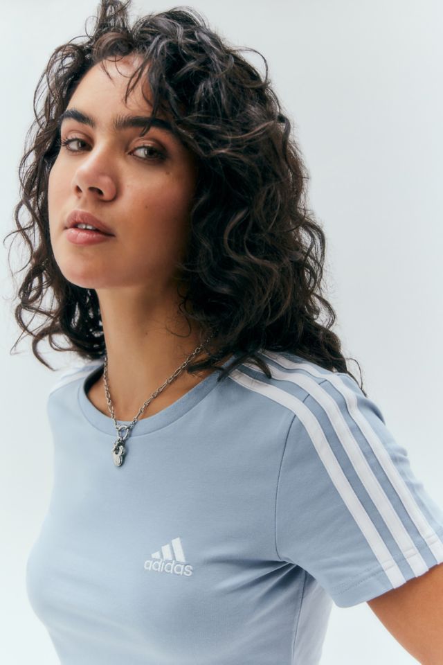 adidas Blue 3-Stripes Baby T-Shirt | Urban Outfitters UK