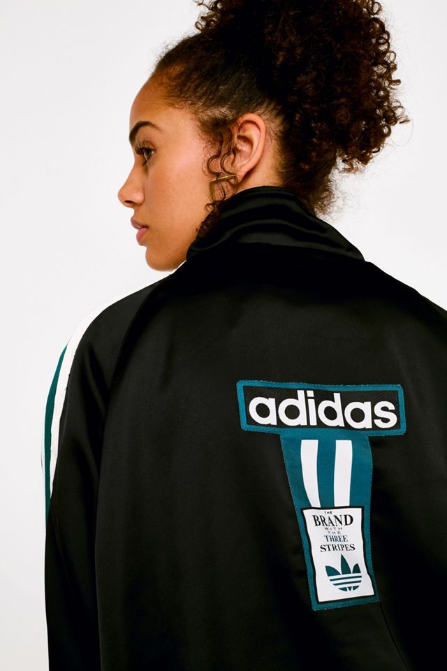 adidas Originals - Haut de survêtement Adibreak à 3 bandes en satin noir #1